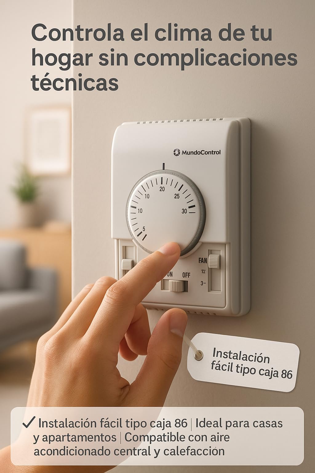 RO - Linea Blanca ® - Termostato para fancoil SE-3-FAN