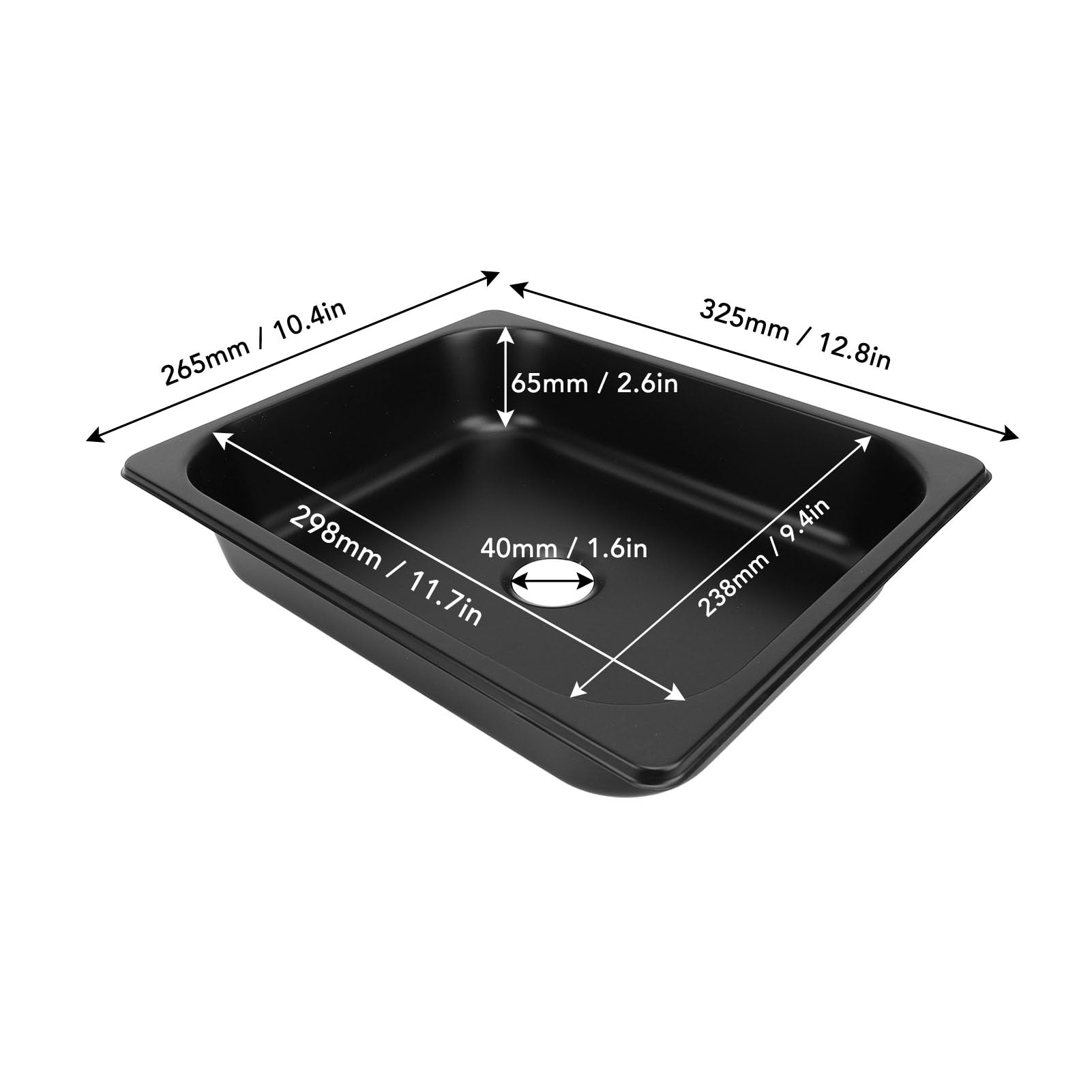 Fregadero Cuadrado para RV, 298 X 238 X 65 Mm, Lavabo de Acero Inoxidable 304, Fregadero de Cocina, Baño con Drenaje Rápido, Fregadero de Cocina de un (Pulverización de plástico