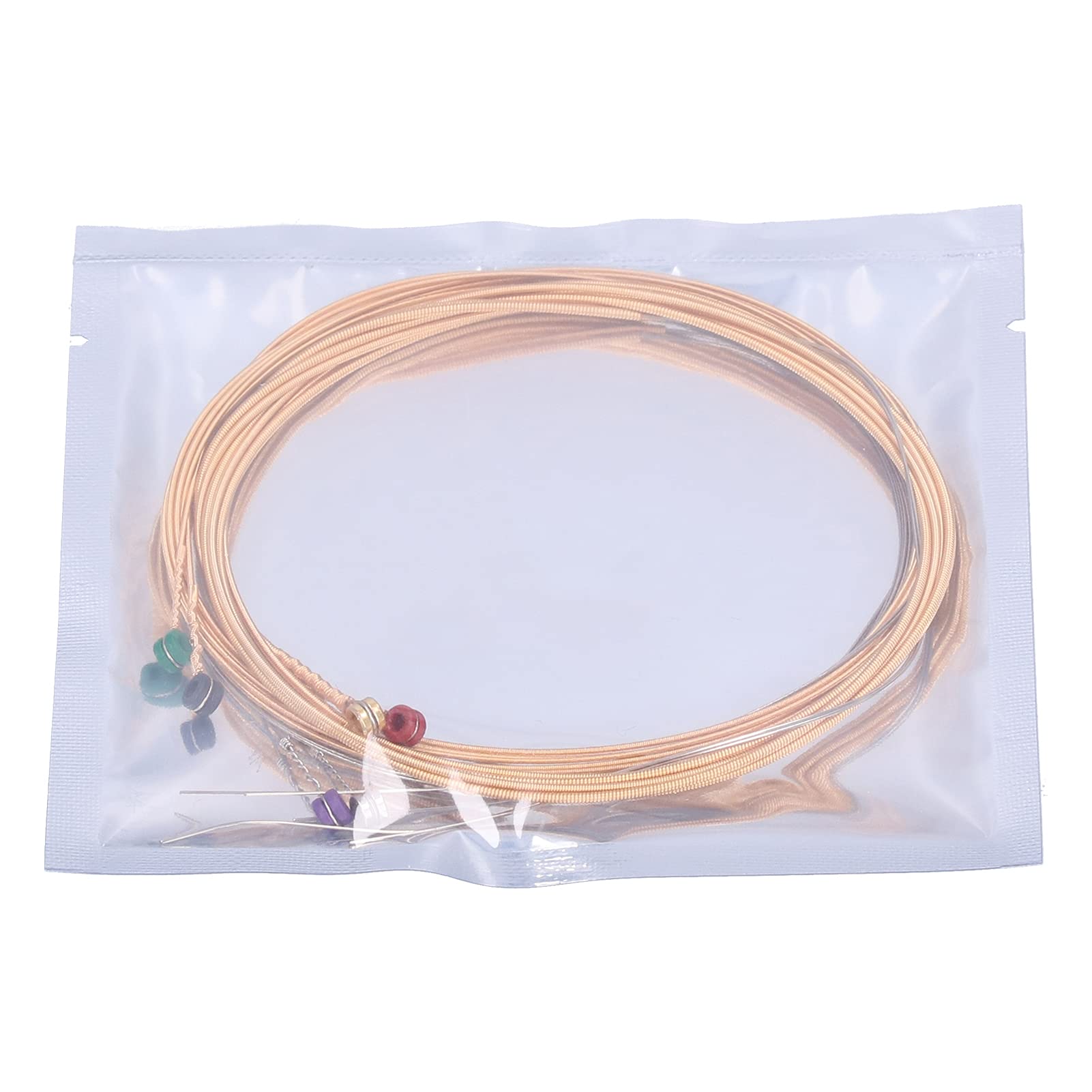 Saiten für Akustikgitarre, 10 Sätze, Stahlkern, rostfrei, 6 Saiten-Ersatz mit farbigen Perlen, für Folk-Gitarristen, Phosphorbronze-Material