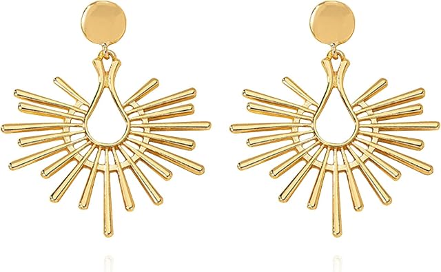 Punk Hollow out Water Droplet Dangle Drop Earrings Alloy Exaggeration Jewelry for Women