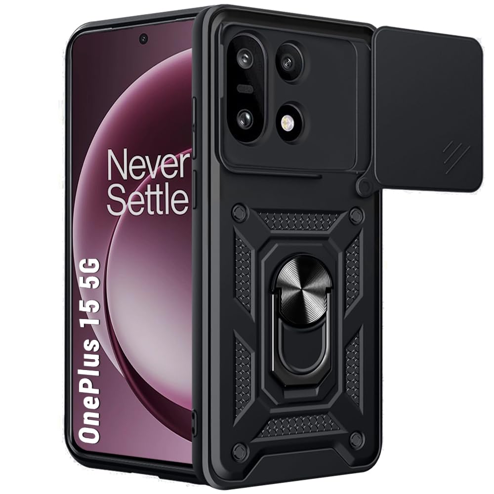 TheGiftKart Tough Armor Bumper Back Cover Case for OnePlus Nord CE 6 5G | Kickstand & Ring Holder | 360 Degree Protection Back Case Cover for OnePlus Nord CE6 (PC & TPU, Sliding Camera Cover, Black) — Amazon image 9