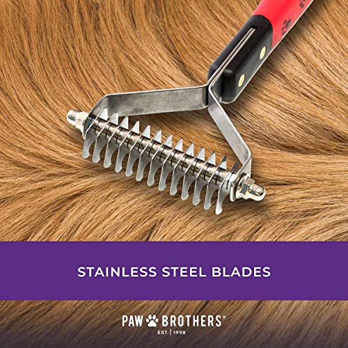 Ryans Pet Supplies Paw Brothers 10 Blade Medium Dematting Undercoat Rake for Dogs and Cats Professional Grade Dog Shedding Brush Stainless Steel Blades Rounded Gentle Teeth  Cucciolini Doodles Ryans pet supplies paw brothers 10 blade medium dematting undercoat rake for dogs and cats professional grade dog shedding brush stainless steel blades rounded gentle teeth   cucciolini doodles