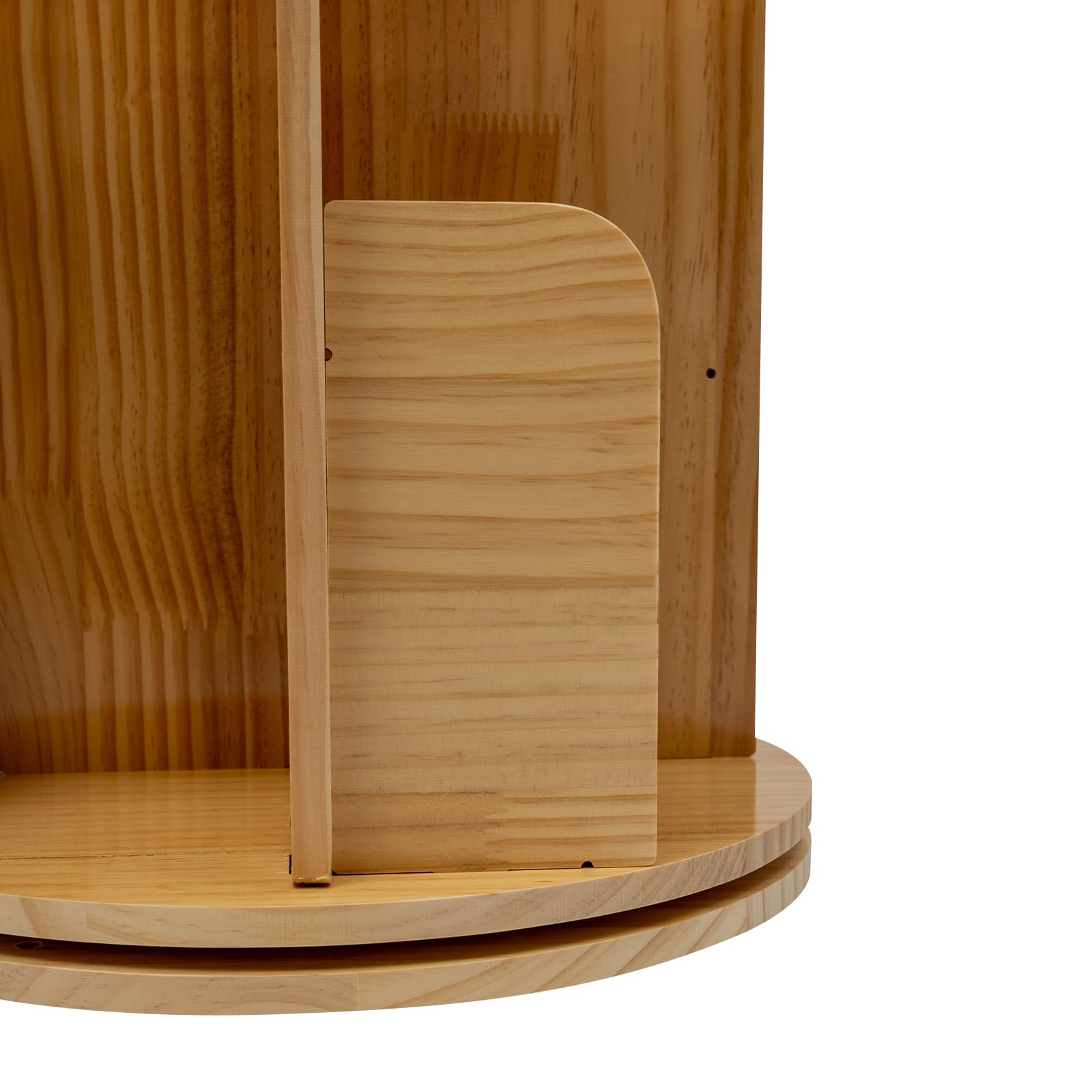 Estantería giratoria de madera de 3 niveles, 360 grados, estantería de oficina de madera de pino, armario de almacenamiento para estudio, oficina, biblioteca, sala de lectura, 45 x 98 cm
