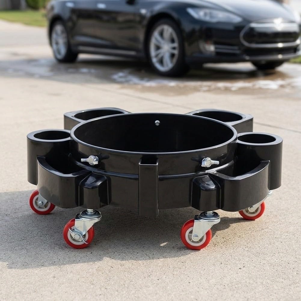 Carrito de cubo de 5 galones con 5 ruedas, carrito para lavado de