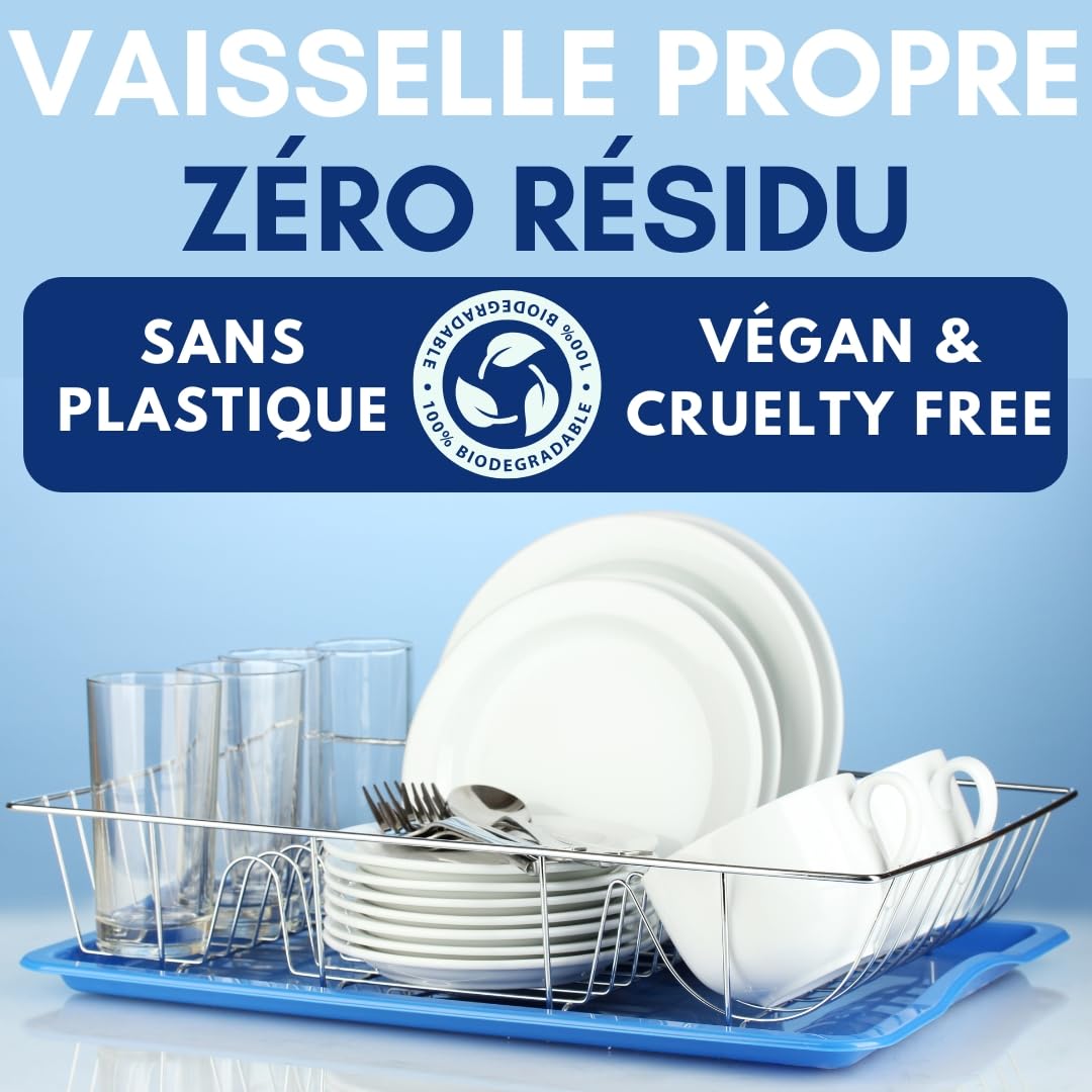 Détergent Lave-Vaisselle en Feuilles Écologiques (Jusqu’à 600 Lavages) – Sans Plastique, Phosphates ni Chlore. Biodégradable, Végan et Sûr. Nettoyage, Brillance, Protection & Anticalcaire