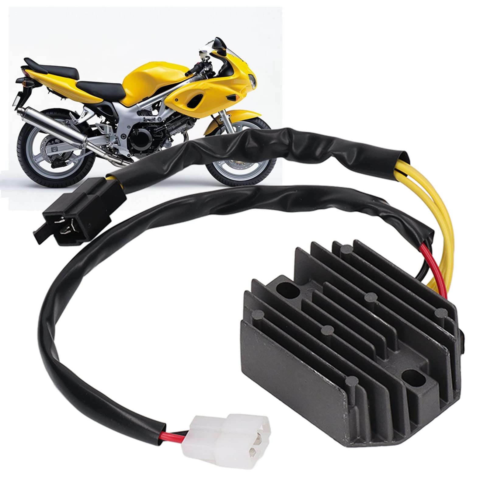Raddrizzatore del Regolatore di Tensione 12V Sostituzione del Regolatore di Tensione Elettrico del Motociclo per SV650 SV650S 1999‑2009