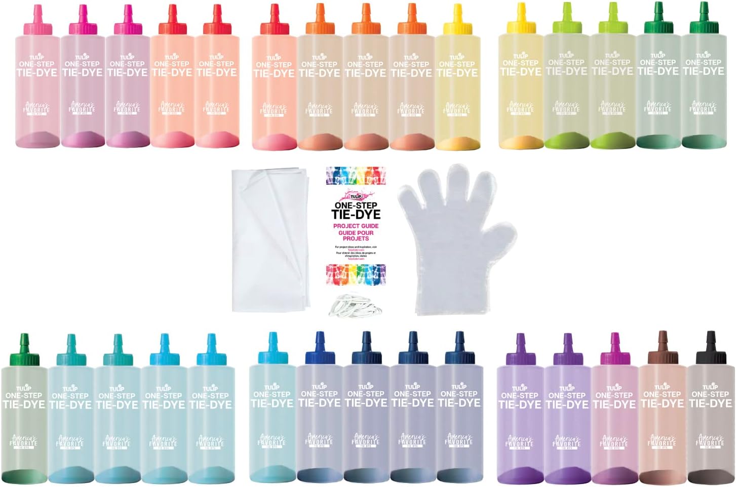 Tulip One-Step Tie-Dye Kit Ultimate Summer Bundle, Giant Classroom Pack, Tie Dye for Large Groups and Parties, Durable Results - Includes 30 Bottles, Comes with Easy Techniques for Beginners