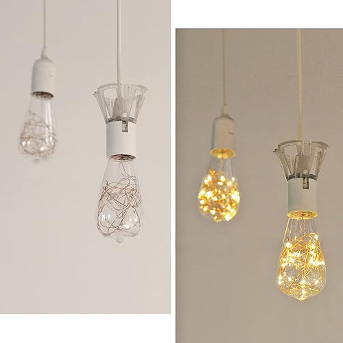 Miniatura 5 de Lxcom Lighting Paquete de 4 bombillas LED de hadas, ST64 E26, bombilla LED Edison en espiral de 3 W, cálida y estrellada, luces decorativas de