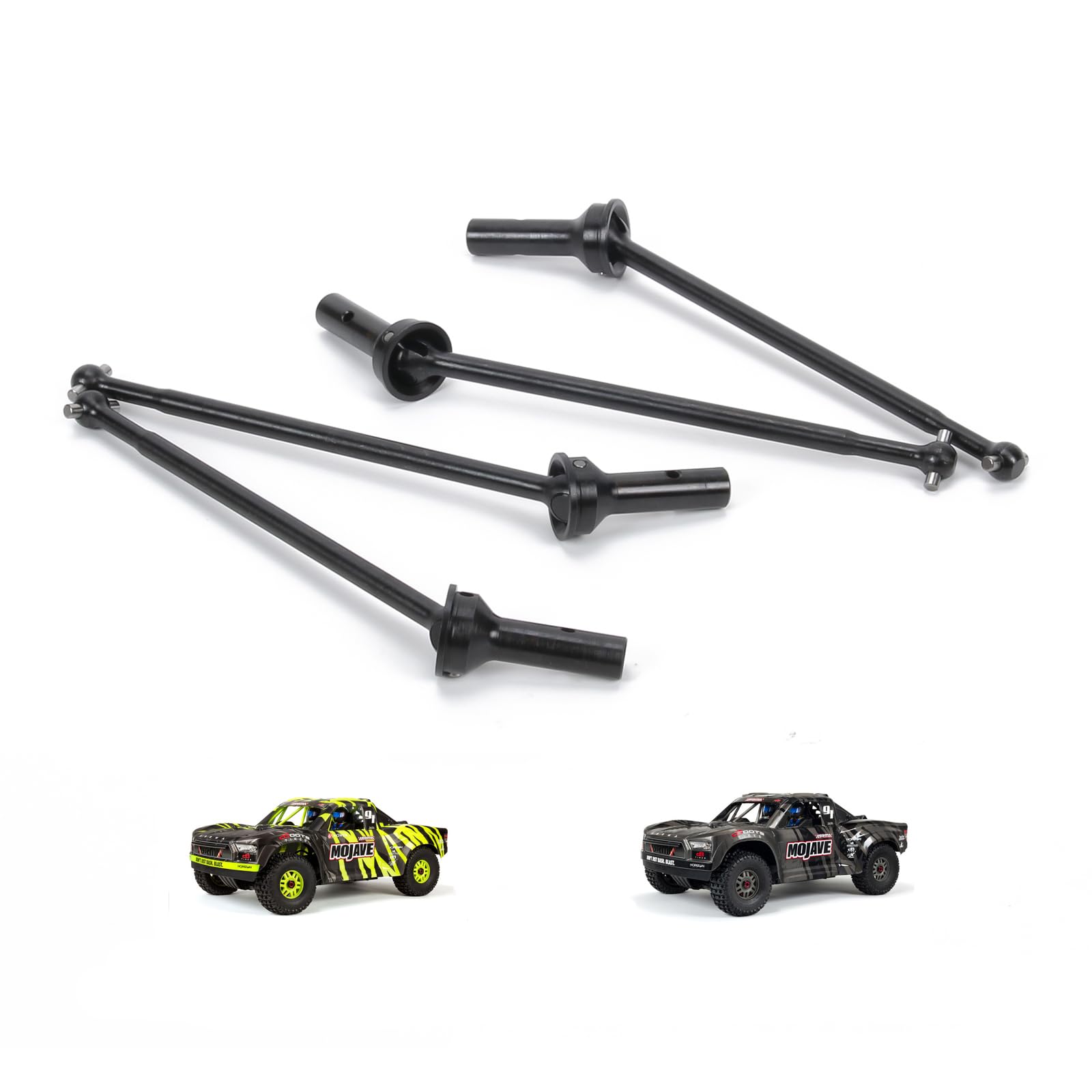RCAWD Front Rear CVD Driveshaft 142mm #45 Steel for Arrma Mojave 6S BLX RTR EXB Roller Upgrade Parts (Black)