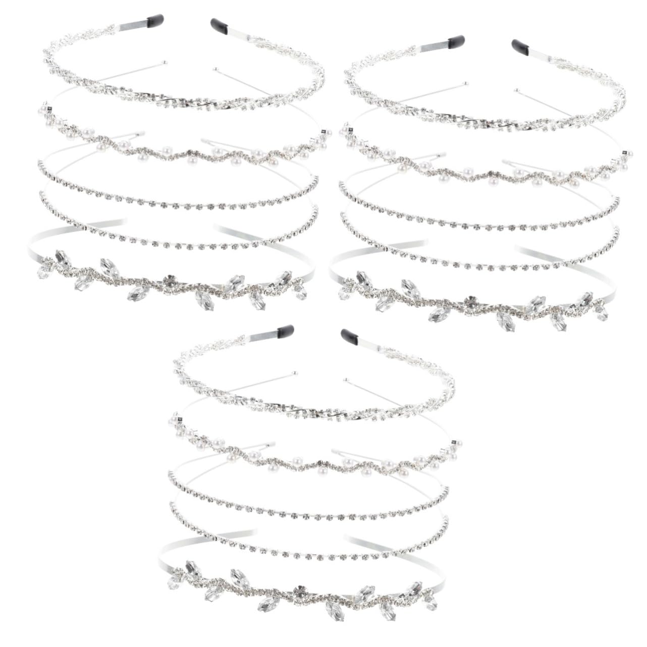 Healeved 12piezas Diadema De Novia Perlas y Rhinestones Accesorio De Cabello Elegante Para Bodas Fiestas y Eventos Especiales