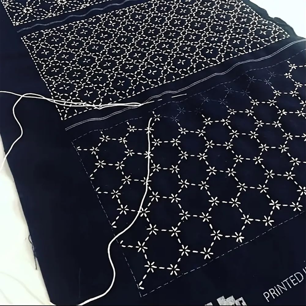 Stencil Sashiko,8 Modelli Riutilizzabili in Plastica per Ricamo e Cucito 12,9 x 12,9 cm Motivi Geometrici Ldeale per Lavori Artigianali e Regali