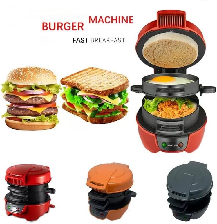 Miniatura 2 de Sandwichera de desayuno multifuncional para hamburguesas con anillo para cocinar huevos, ingredientes personalizables, perfecta para magdalenas