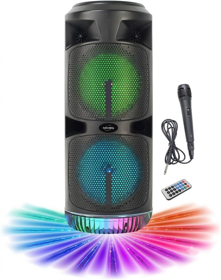 Enceinte Sono DJ Bluetooth KA03-XXL sans Fil 450W Karaoké Entre amies - USB Radio FM LED, Jeu de lumière Ovni multifaisceaux