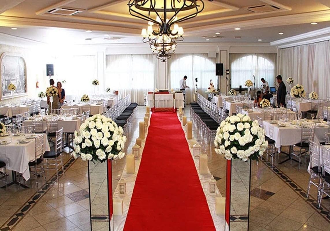 Nylon Floor Mat Carpet for Party Hall, Marriage Function, Events, School Functions, Decoration Floor Runner, Awards Night | RED-1K | 5x10 feet