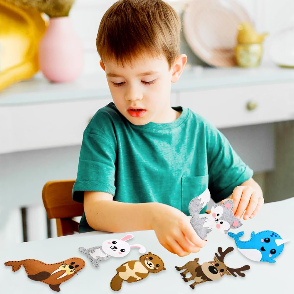 Vicloon Sewing Kit for Kids, 12-Piece Cute Animal Sewing Craft Kits, Fun Stuffed Animal DIY Kits for Kid Learn to Sew Arts and Crafts Kit, Introduction to Sewing Set for Kids Age 5-12 — view 7