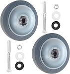 2-Pack Heavy Duty PU Caster Wheels with Bearings – Replacement Plate Mount Wheels for Hand Trucks, Platform Carts, Shelves & Industrial Utility Dollies (grey, 5inch)