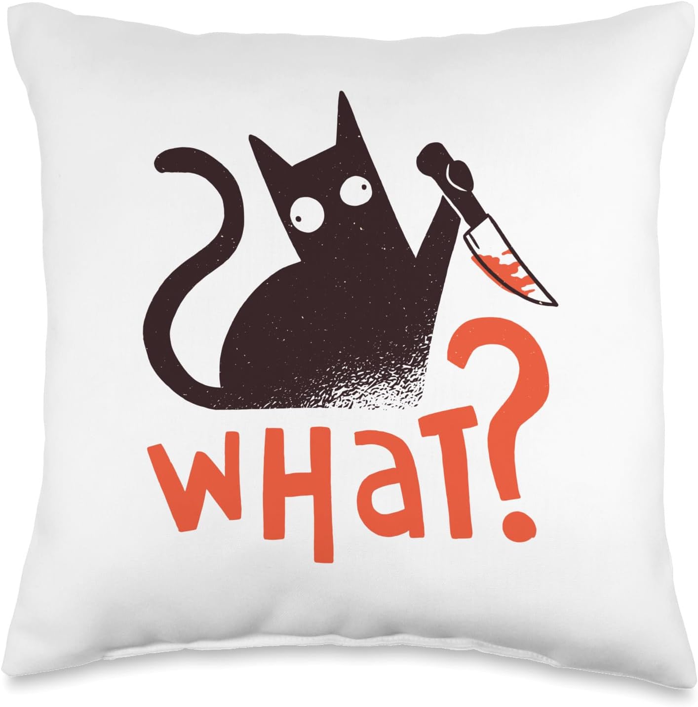 Cat What? Murderous Black Cat With Knife Funny Halloween