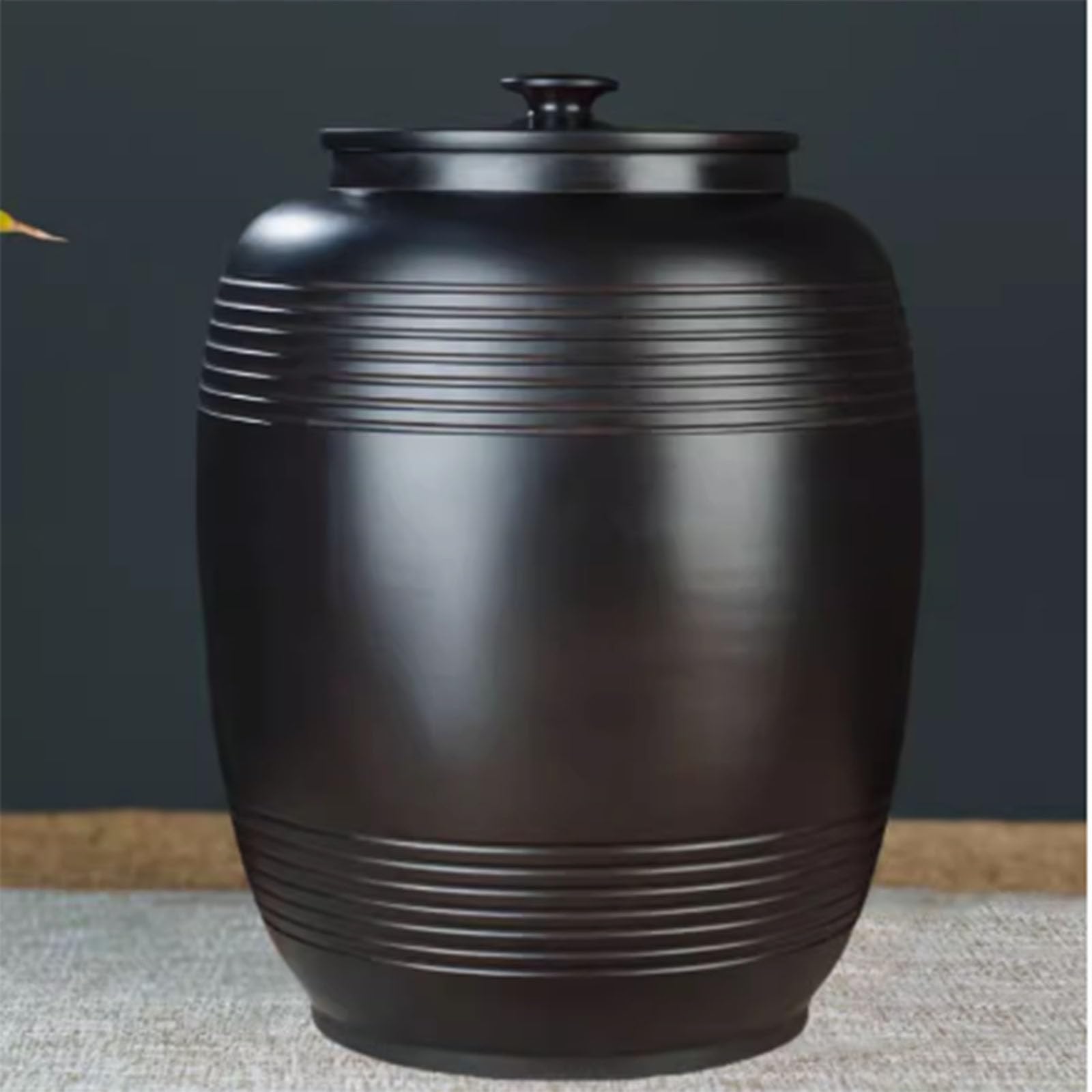 IXTREGZJKM Rice Bin, Rice Box, Rice Jar, Ceramic Rice Jar with Lid, Sealed Bulk Food Storage, Grain Dispenser, Rice Container, Ceramic Rice Storage Container, Flour Barrel, Coffee Jar, Food Sealed Jar
