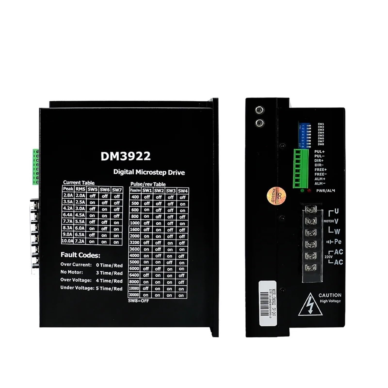 Sterownik silnika krokowego DM3922 AC 110 V do 220 V 10 A trójfazowy sterownik silnika krokowego pasuje do silnika krokowego 130 NEMA52 do frezarki CNC o dużym momencie obrotowym