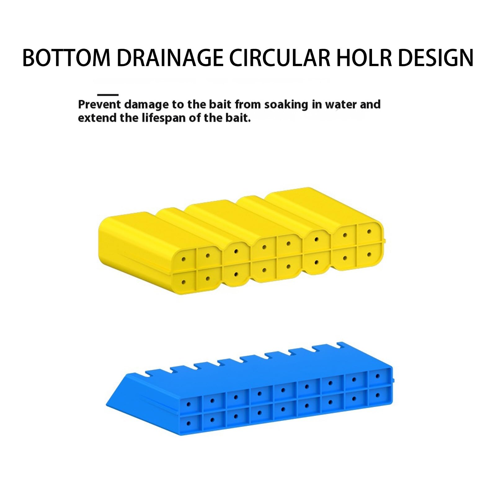 Boîte de rangement portable pour leurres de pêche - Boîte de rangement pour appâts de crevettes - Boîte de séparation avec plusieurs compartiments - Organisateur avec trou de drainage