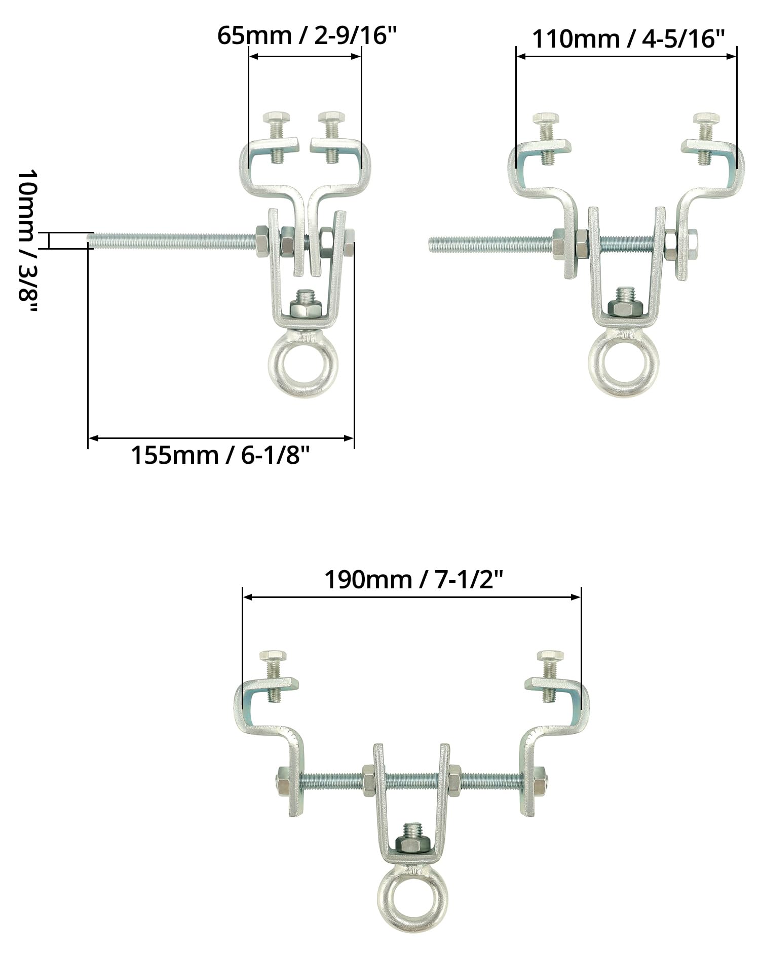 QWORK® Colgador de Saco de Boxeo, Soporte de Abrazadera de viga en I, Accesorios de Saco de Boxeo para viga, Ajustado de 6.3 cm a 19 cm
