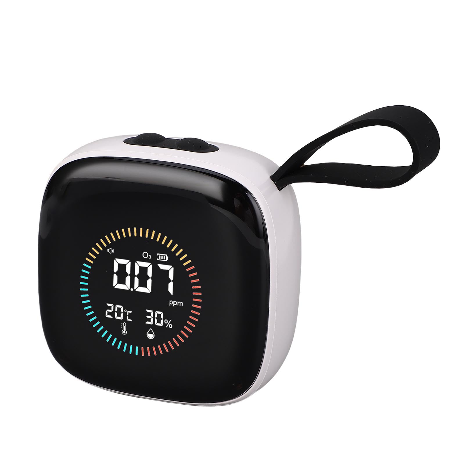 Luocute Detector y Medidor de O3 3 en 1: Medidor en Tiempo Real de O3, Temperatura y Humedad del Aire, con Pantalla LCD Carga Rápida Tipo C; Ideal para el Hogar, Viajes, Camping