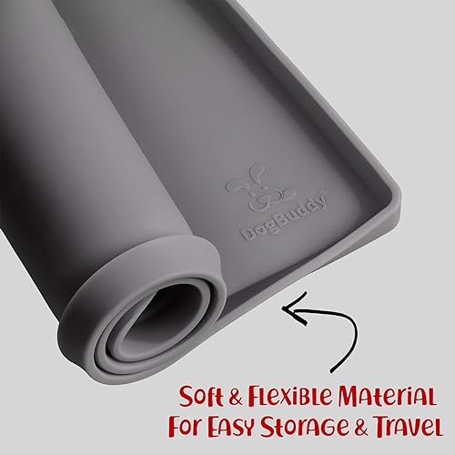 Miniatura 6 de DogBuddy Dog Food Mat – Waterproof Dog Bowl Mat for Food and Water, Silicone Pet Feeding Mats for Floors, Non-Slip Placemat with High Edges for Dogs