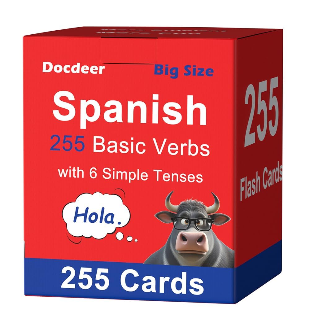 255 Essential Spanish Verbs Flash Cards Conjugation Flashcards (6 Simple Tenses)