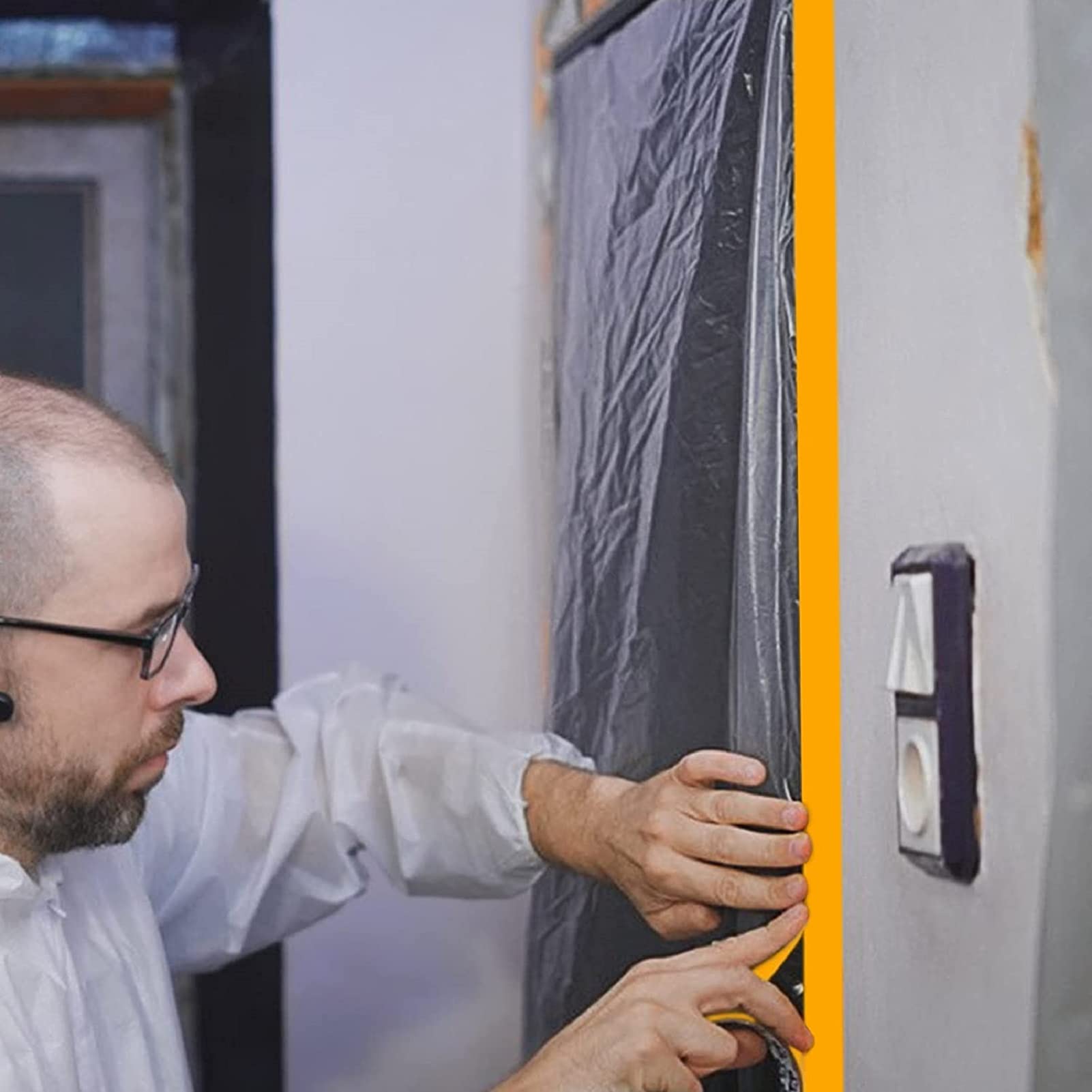12 rollos de cinta adhesiva de pintor de 50 mm dorada, cinta adhesiva extraíble, no deja residuos para decoración de automóviles, pintura sin disolventes