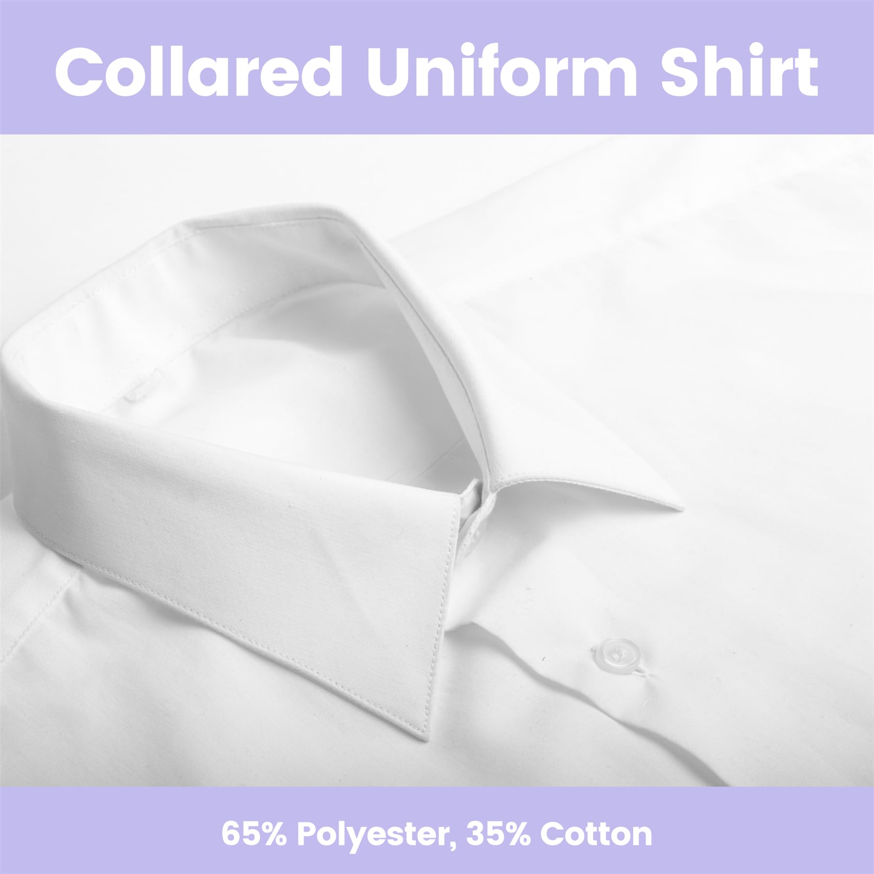 Camisa de uniforme escolar para niños, paquete de 2 camisas de manga corta, camisas escolares abotonadas con bolsillo frontal, camisa lisa de ajuste regular para niños de 3 a 15 años en