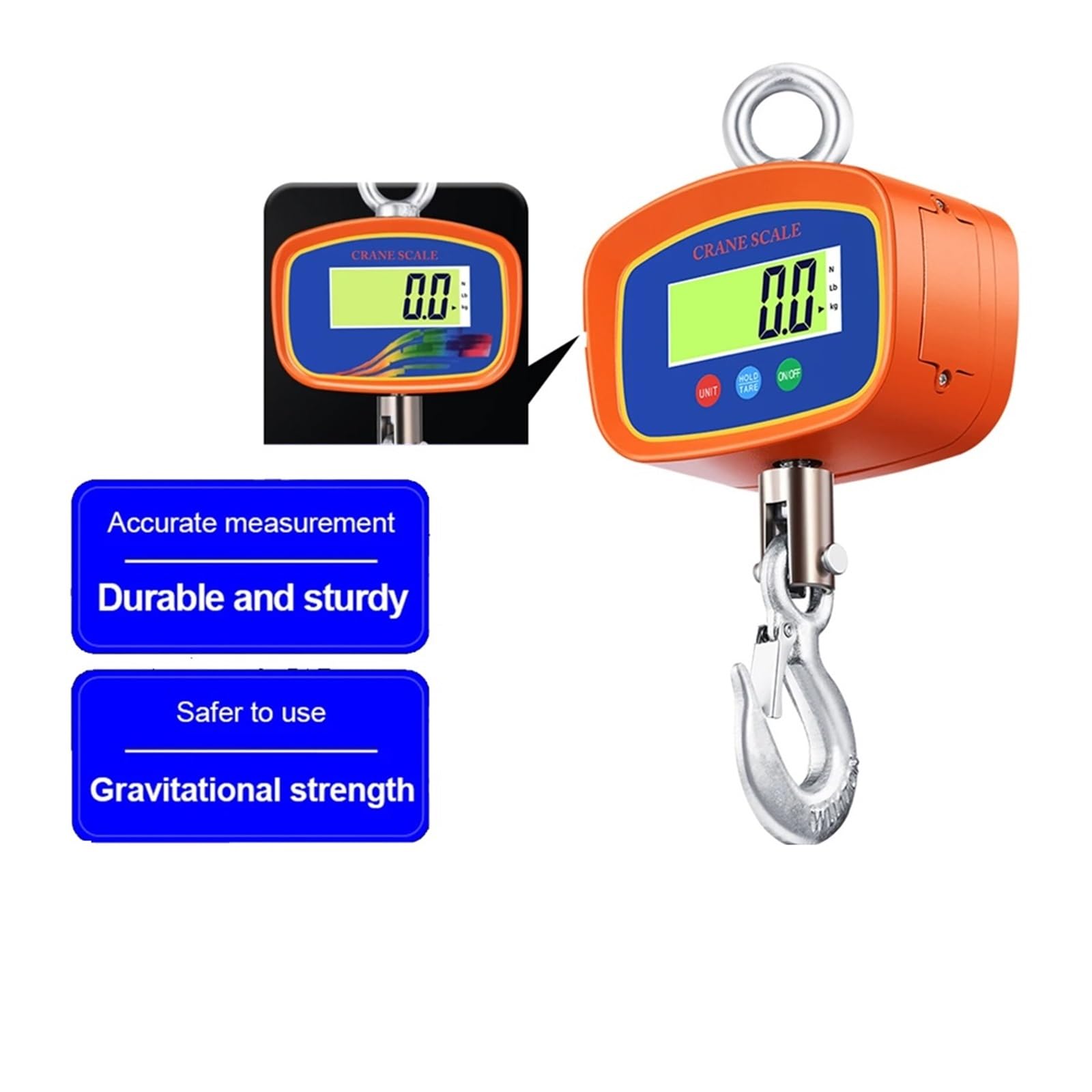 Báscula de grúa de 1000 kg/500 kg, báscula industrial de alta resistencia, báscula electrónica colgante de alta precisión, báscula de peso con gancho Retención y tara