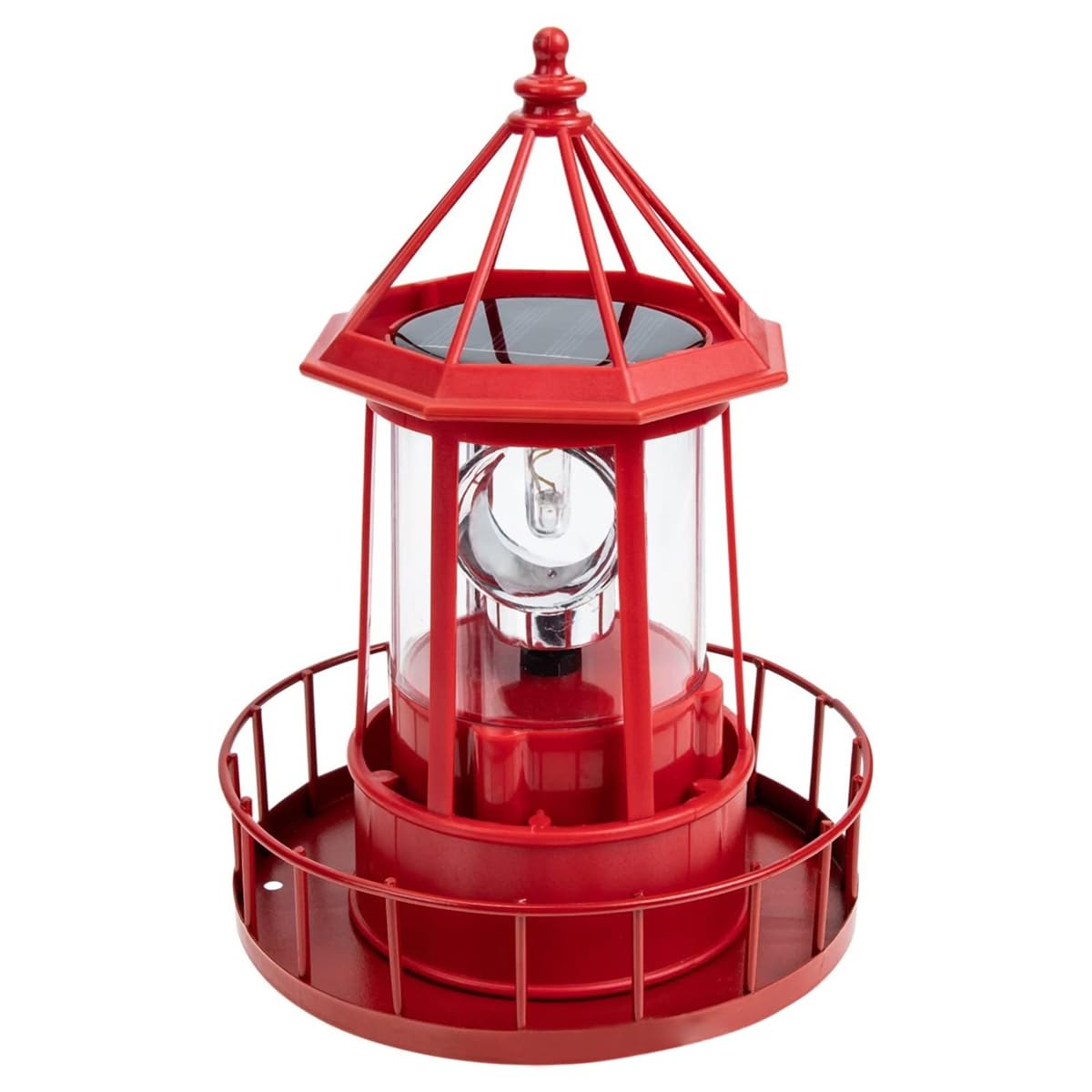 Ornement solaire de jardin et balise rotative lumineuse en fer pour déco extérieure