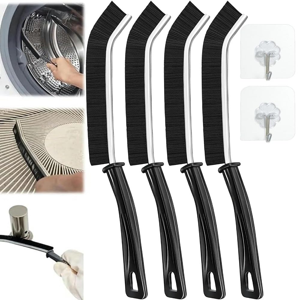 Hcosmy 4 PCS Gap Cleaning Brush, Hard-Bristled Crevice Cleaning Brush, Grout Cleaner Scrub Brush Deep Tile, Small Crevice Cleaning Brush Tool, for Kitchen, Bathroom, Fan, Window Rails.