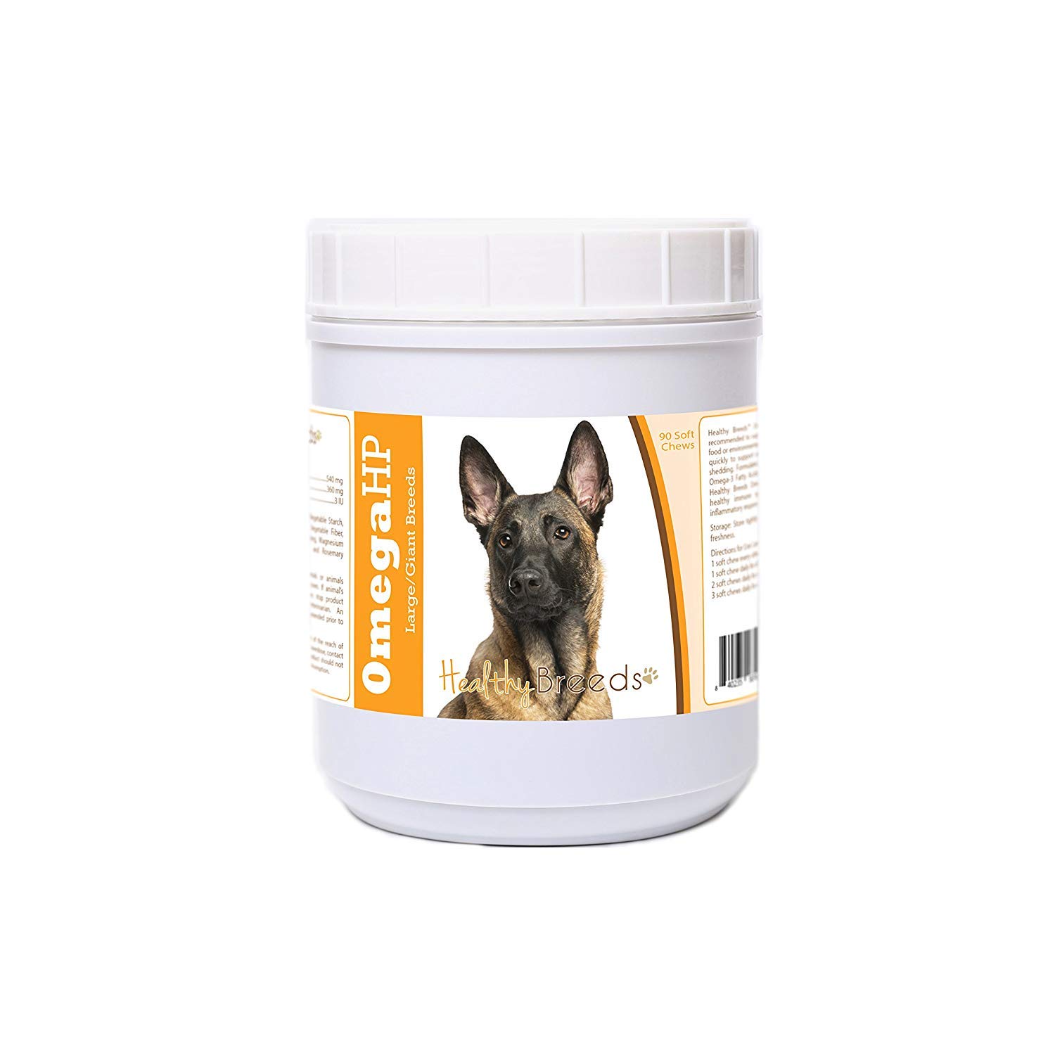 Healthy Breeds Belgian Malinois Omega HP Fatty Acid Skin and Coat Support Soft Chews 90 Count