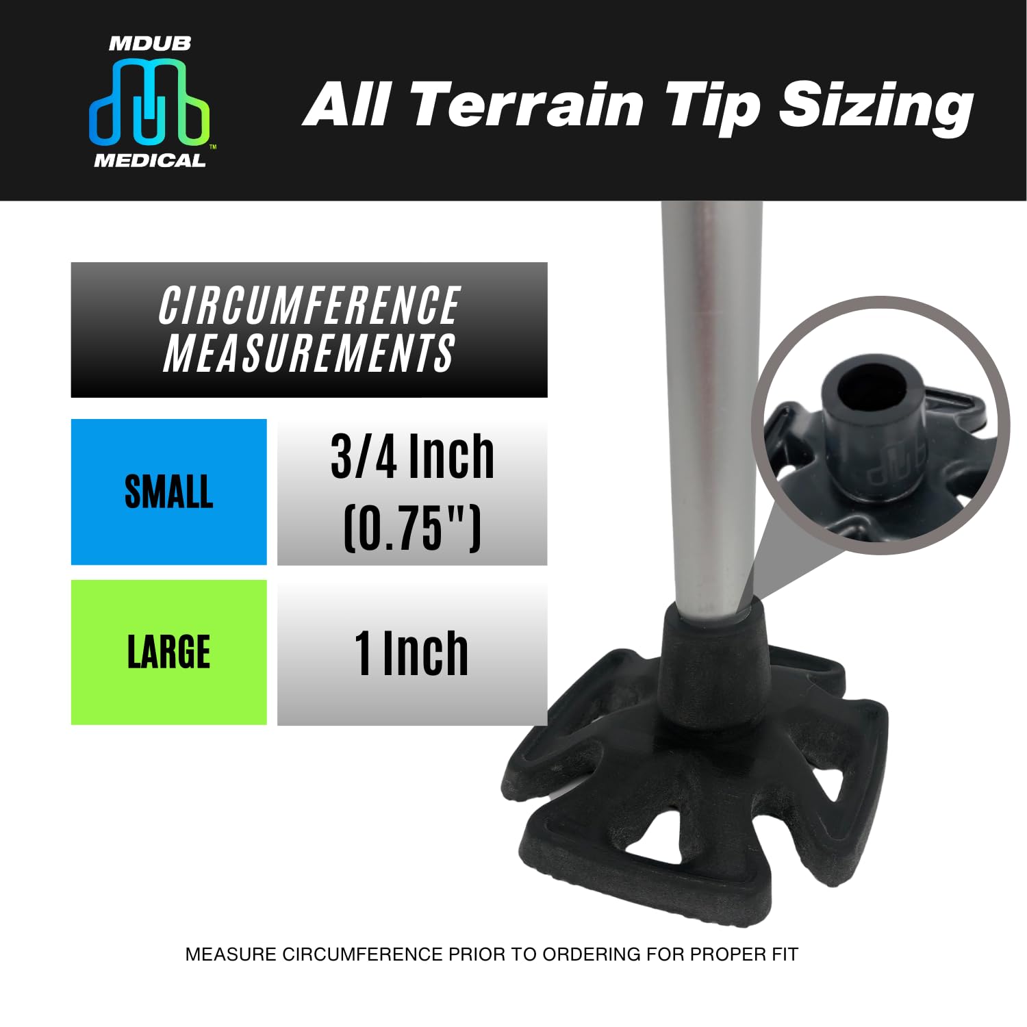MDUB Medical All Terrain Tip - Heavy Duty