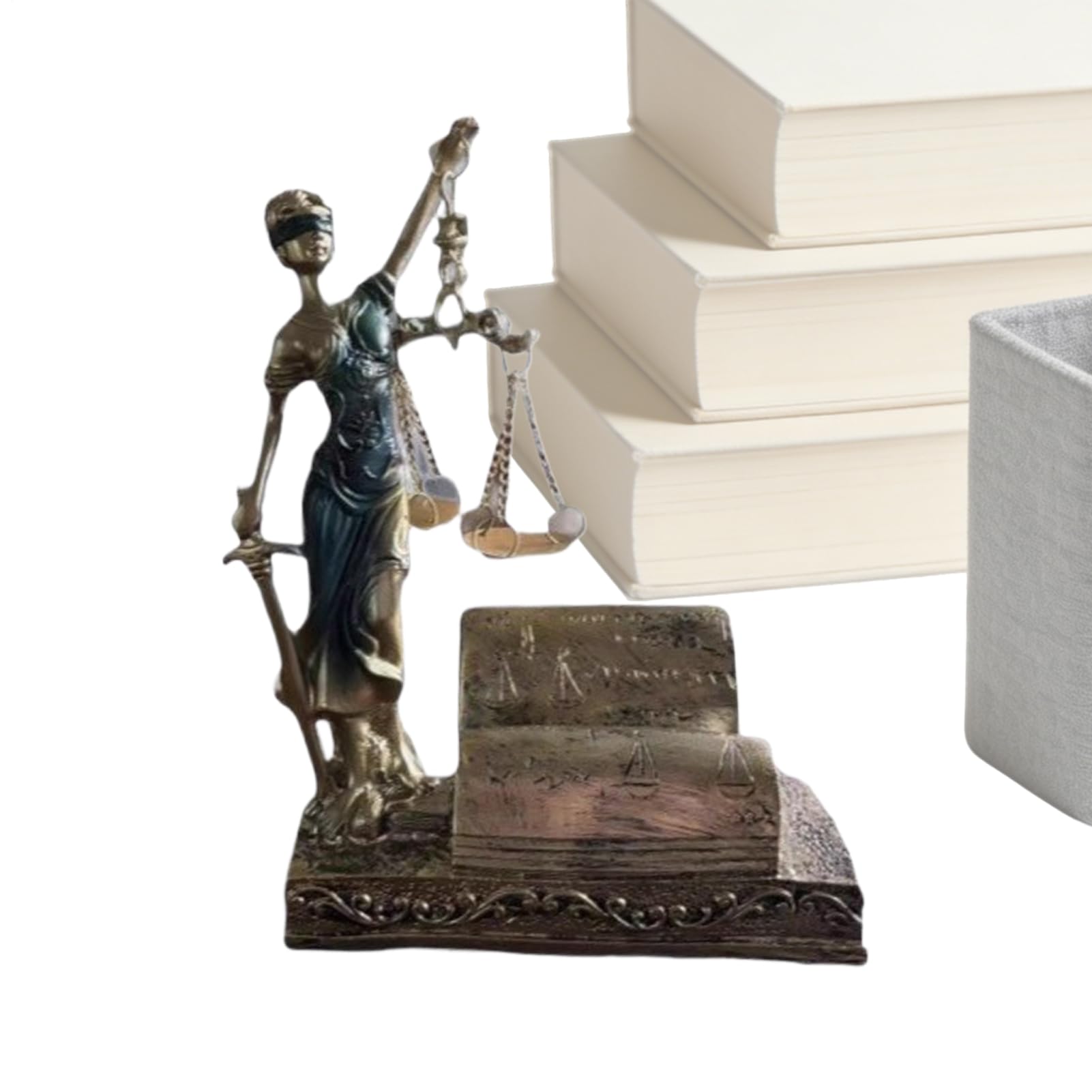 Statue Déesse Rétro symbole de Justice pour ornement de bureau vintage