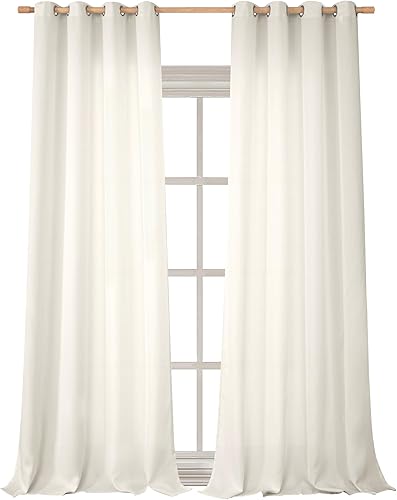 Miniatura 1 de BGment Cortinas de lino sintético de 95 pulgadas de largo, juego de 2 paneles, cortinas largas para sala de estar, cortinas largas de arpillera con