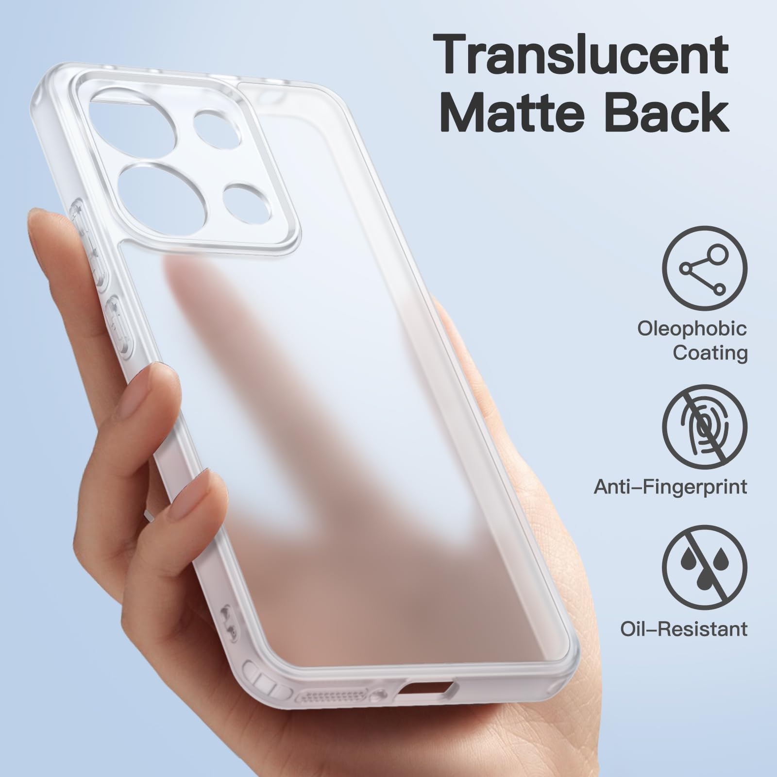 JETech Cover Opaca Per Xiaoi Redi Note 13 Pro 5G (Non Per 4G), Custodia