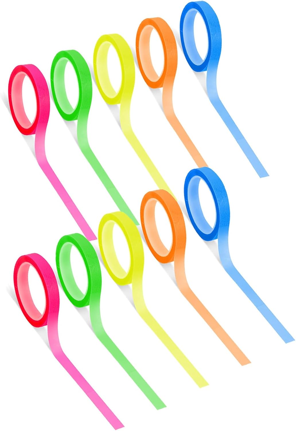 JIANYH 10 Rolls Highlighter Tape, Fluorescent Tape, 5 Colors