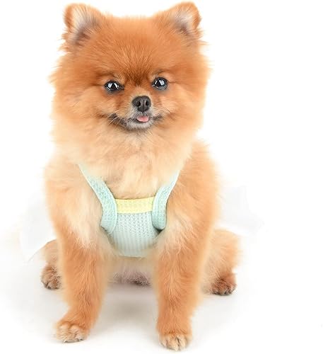 Miniatura 10 de SMALLLEE_LUCKY_STORE Trajes para mascotas, camisa de punto gofre, falda de tenis plisada, vestido para cachorros para perros pequeños, gatos, niñas,