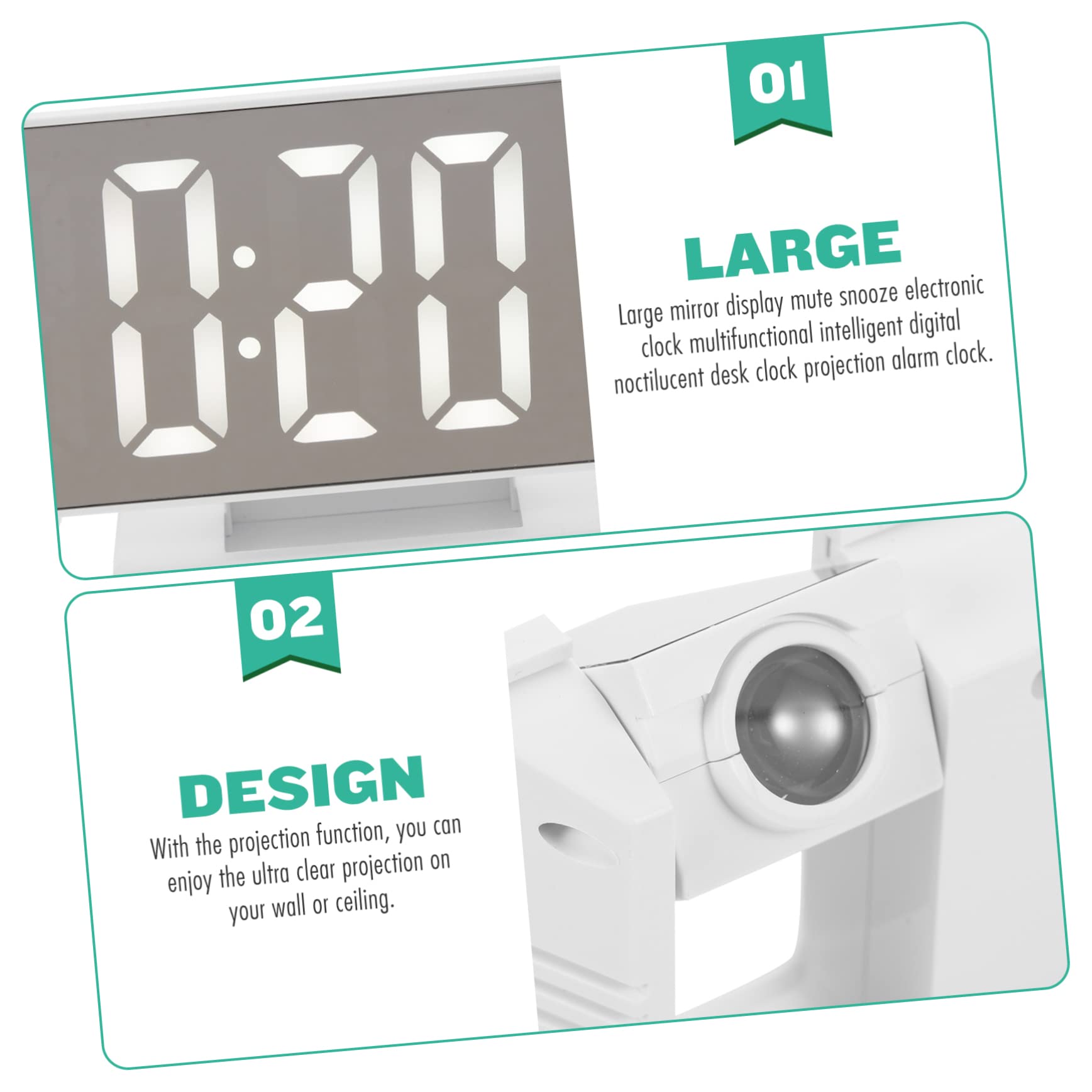 Ciieeo Lot De 2 Réveils Numériques À LED avec Projection Grand Écran pour À Coucher Garçons Et Filles