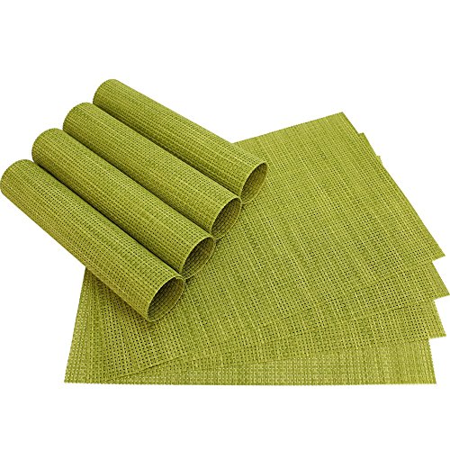 matches21 mesa Elegance – Set de manteles individuales (8 unidades, verde claro tejido de plástico 45 x 30 cm