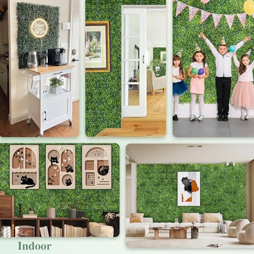 Image of ODTORY Artificial Boxwood Roll Panels, 6 FT X 12 FT(72 sqft) Yellow Green | UV-Anti Fake Ivy Vine Hedge Covering, Privacy Fence Screen, Faux Greenery Grass Wall Backdrop, Indoor /Outdoor Home Decor