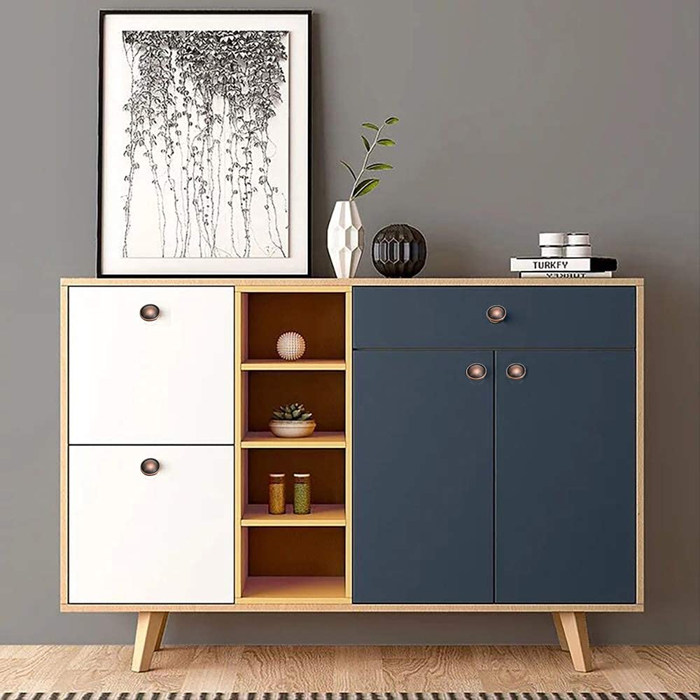 Küchentürgriffe, Knauf, Ziehgriff, Retro-Türknäufe, Kupfer, 12 Stück, Vintage, Antik-Optik, runde Ziehgriffe für Kommode, Küchenschrank, Schrank, Kleiderschrank, 25 mm Griff