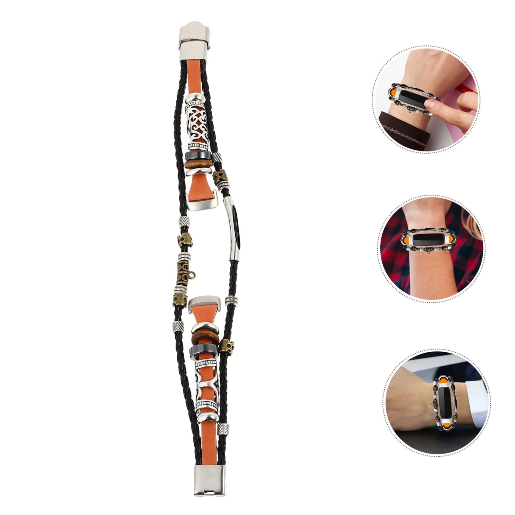 OSALADI 3stücke Vintage Armband Aus Leder Für Damen Kompatibel Mit Smartwatch Elegantes Armband Für Alltag Und Besondere Anlässe Leicht Und Hautfreundlich Zu Besonderen Anlässen