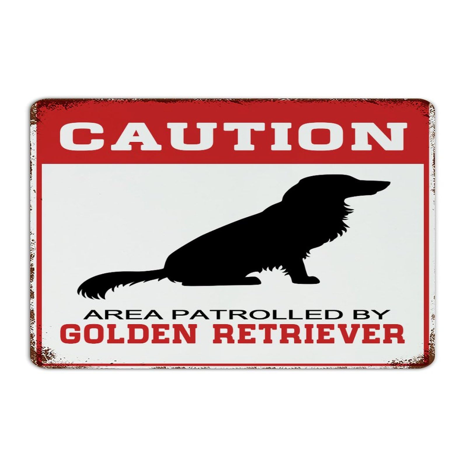 Golden Retriever plaque en métal décoration humour homme 30x45 cm