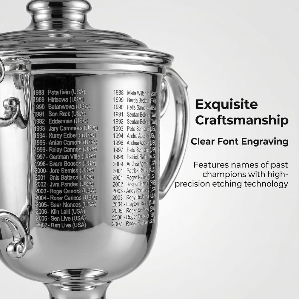 US Open Tennis-Trophäe Replik, Grand-Slam-Stil Sammlerpokal aus Harz für Tennisfans, Sportmemorabilia Geschenk, Deko für Zuhause, Büro und Club