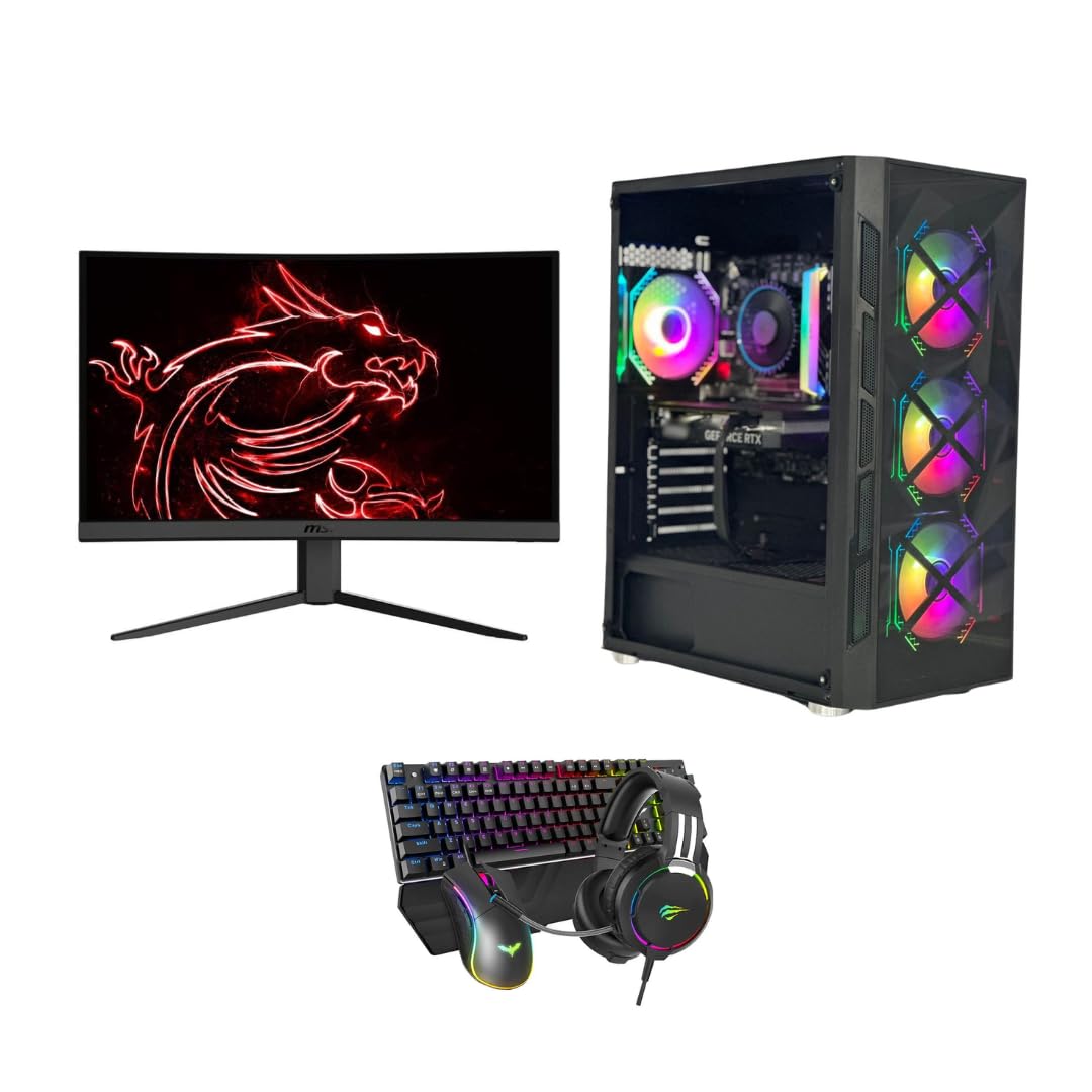DC2 DATCART Gaming PC Setup (i5-12400F – RTX 3050 8GB – 16GB DDR4-24" 170 Hz Gaming Monitor - MS-KBD-HS)