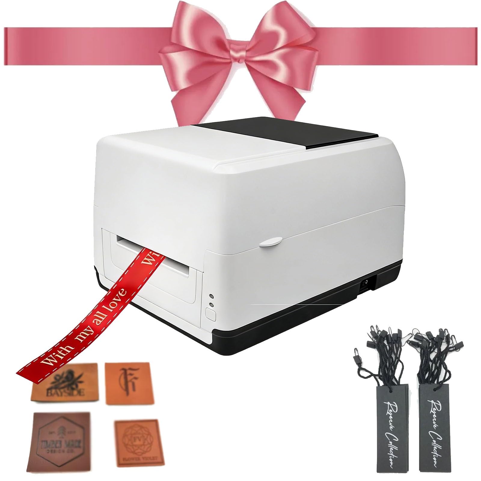 Impresora Digital de Etiquetas y Cintas — Impresora de Transferencia térmica de 300 dpi, Apta para Etiquetas Colgantes de Ropa, códigos de Barras e impresión con lámina Dorada.(Desktop Version)