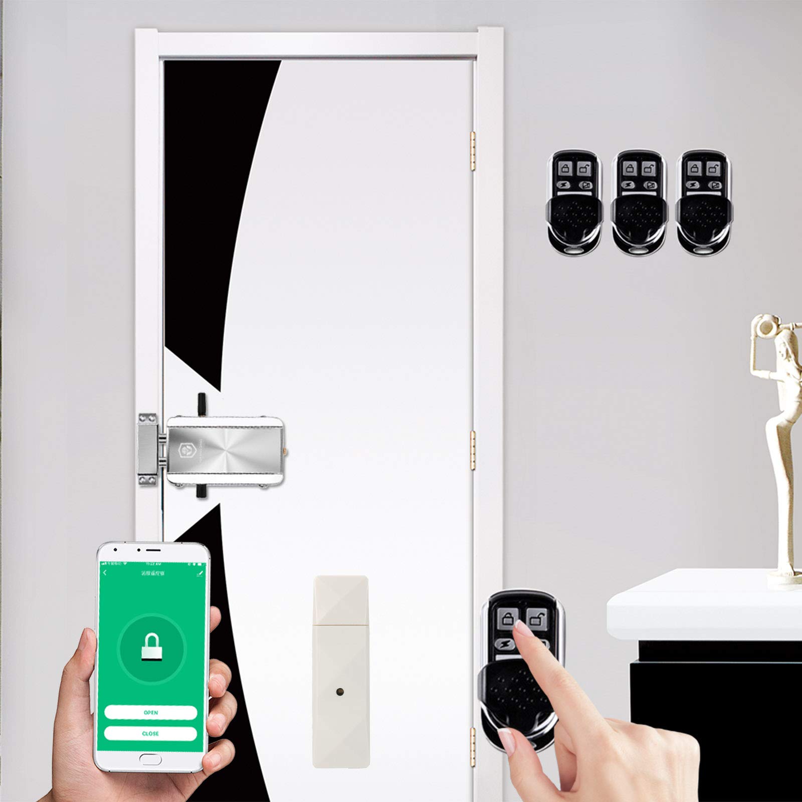 Kit de verrouillage de porte WiFi Smart Home/SmartLife Télécommande Entrée sans clé Verrou électronique Smart Wireless Anti-vol Deadbolt Access Control System for Home Hotel Apartment